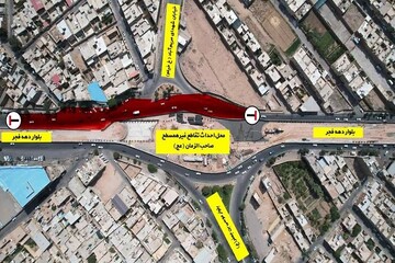 مسیر رینگ شهری یزد مسدود شد/بازگشایی بلوار دهه فجر تا پایان هفته