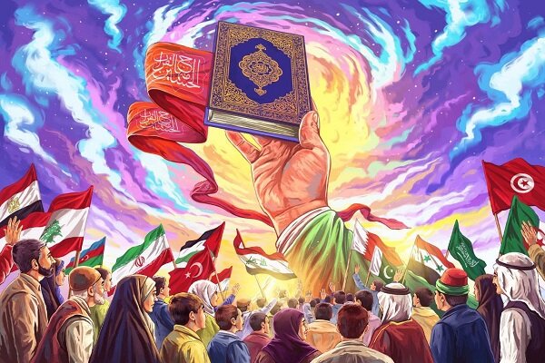 انتشار صورة بعنوان "القرآن يجمعنا واسم الحسين يرفعنا" لاقت ترحيباً واسعاً في السوشيال ميديا