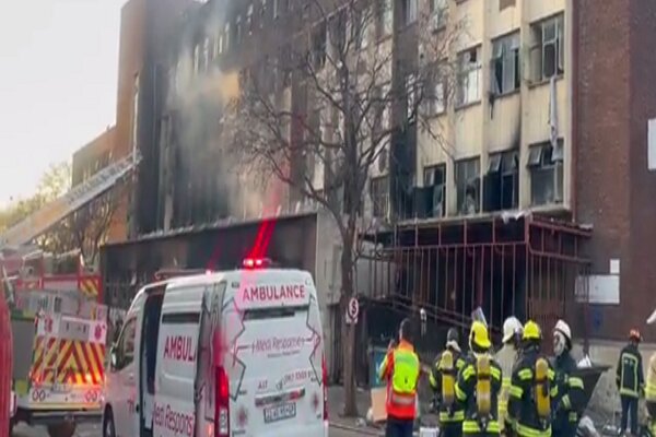 At least 20 killed in building fire in South Africa