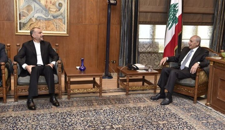 وزير الخارجية الإيراني يلتقي رئيس البرلمان اللبناني