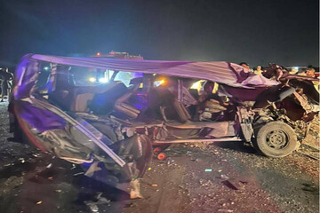 مصرع 19 زائراً في حادث تصادم شاحنتين على محور سامراء -الكاظمين