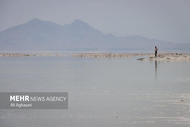 افزایش پهنه آبی دریاچه ارومیه پس از بارندگی ها
