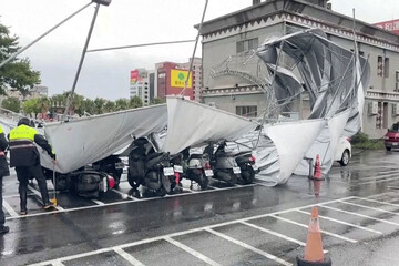 Storms from Typhoon Haikui drench China's Fujian province