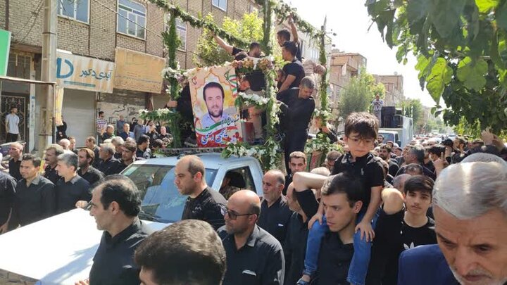 آئین تشییع پیکر شهید مدافع حرم «یحیی رستمی»در نسیم شهر برگزار شد