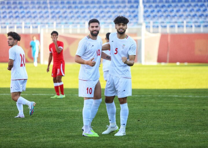 پیروزی تیم فوتبال امید ایران برابر هنگ کنگ در نیمه اول
