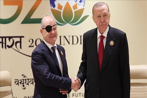 دیدار اردوغان و شولتز در حاشیه اجلاس گروه- ۲۰ در هند