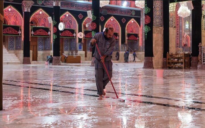 حرم مطهر امام حسین (ع) شستوشو شد+ عکس و فیلم