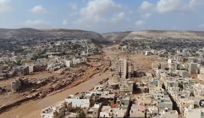 VIDEO: Aerial footage of flood-hit Libyan town 