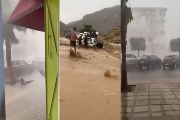 بارش شدید باران و جاری‌شدن سیل در مراکشِ زلزله‌زده