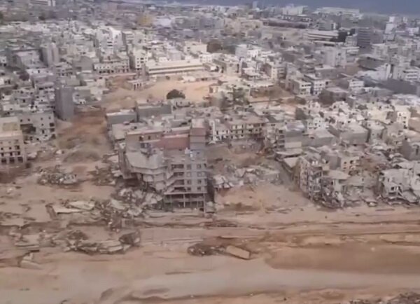 تصاویر هوایی هولناک از حجم ویرانی‌ها در شهر سیل زده لیبی+ فیلم