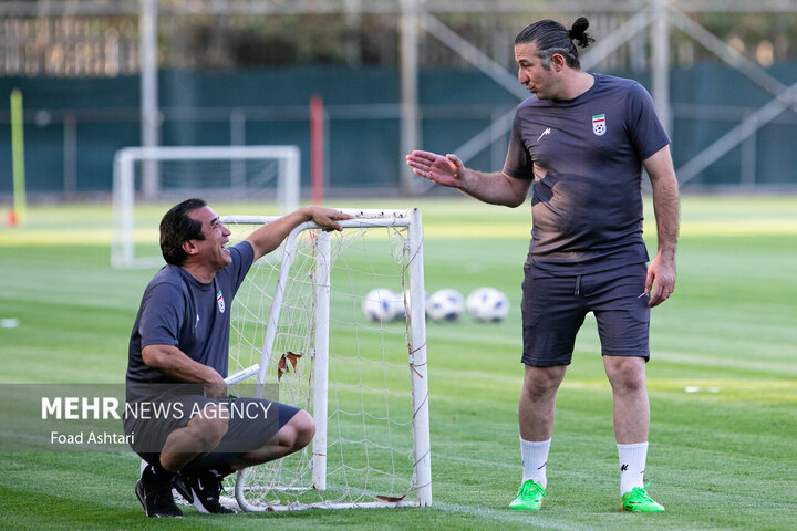 آندرانیک تیموریان و خداد عزیزی در دومین جلسه تمرین تیم ملی فوتبال ایران برای برگزاری دو دیدار دوستانه برابر تیم‌های بلغارستان و آنگولا حضور دارند