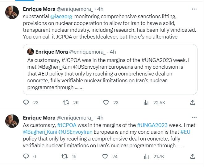 انریکه مورا: هیچ جایگزینی برای برجام وجود ندارد