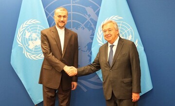 اقوم متحدہ کے سیکرٹری جنرل کی ایرانی وزیر خارجہ کے ساتھ ملاقات؛ ایران کے اقدامات کو سراہا