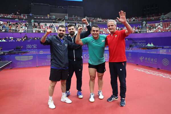 Iran's men table tennis team beat Singapore in S. Korea