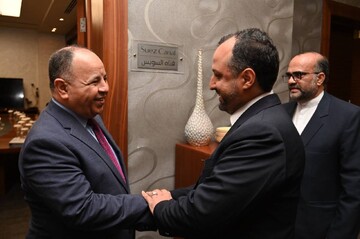 Iranian Finance and Economic Affairs Minister Ehsan Khandouzi and the Egyptian Minister of Finance Mohamed Maait