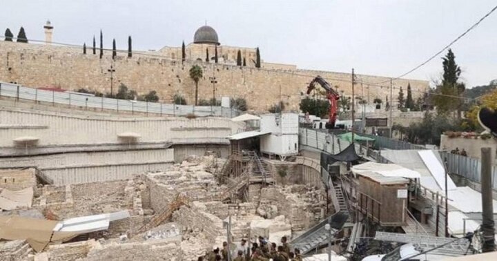 صہیونیوں کی تخریب کاری، مسجد اقصی کے نیچے نئی سرنگ کھود دی
