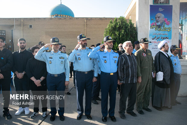 مراسم تشیع پیکر امیر سرتیپ دوم خلبان جانباز محمود ضرابی از پیشکسوتان نیروی هوایی ارتش و دبیر کانون خلبانان ایران صبح امروز یکشنبه ۹ مهر ۱۴۰۲ برگزار شد