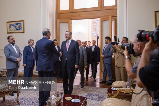 حسین امیر عبداللهیان وزیر خارجه با آرمن گریگوریان دبیر شورای امنیت ملی ارمنستان عصر امروز ۱۰ مهرماه ۱۴۰۲ دیدار و گفت‌وگو کرد