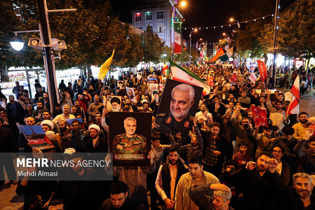 تجمع مردمی در حمایت از پیروزی مردم فلسطین - زنجان