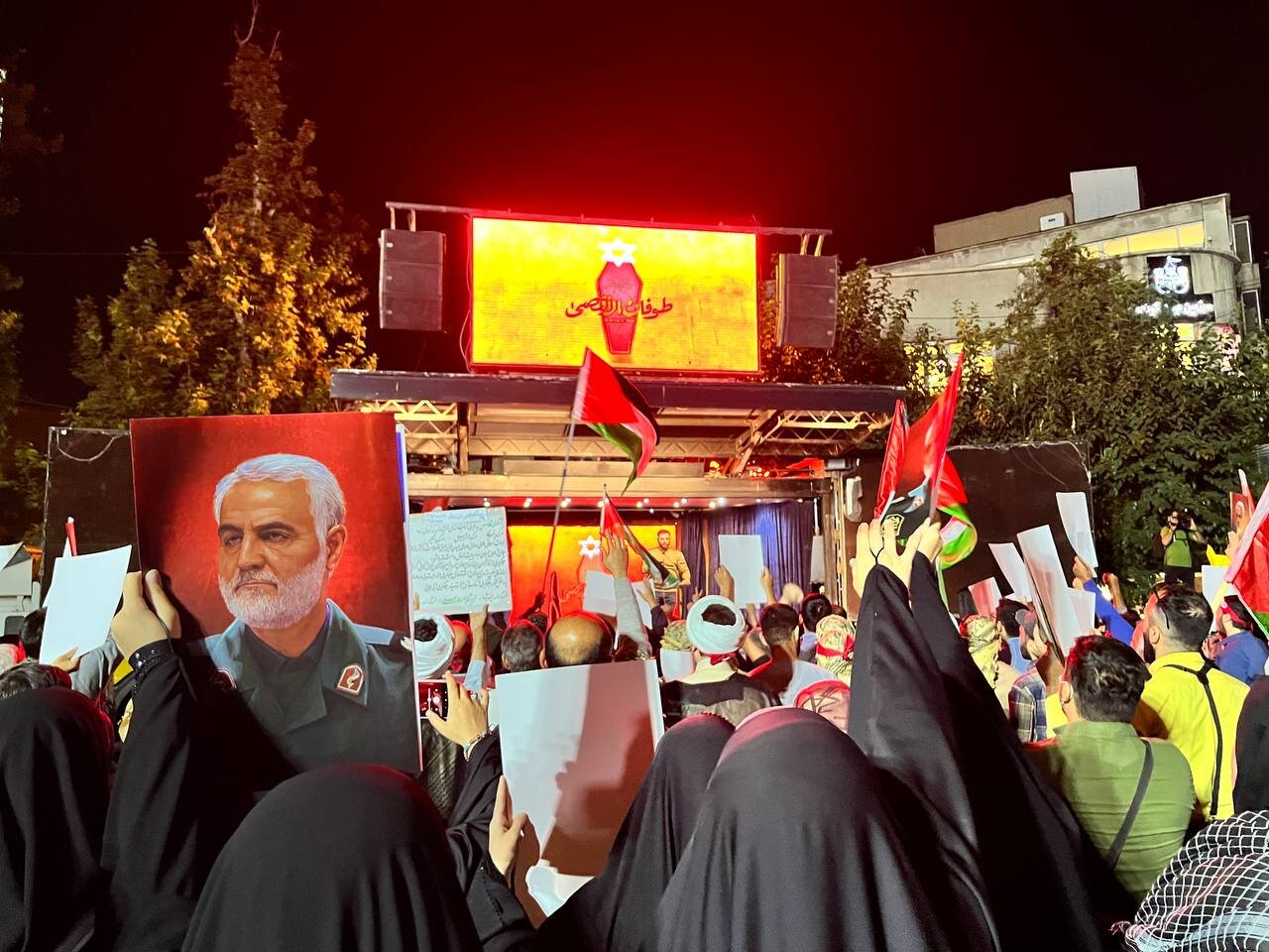 تجمع مردمی در تهران در حمایت از پیروزی مردم فلسطین 