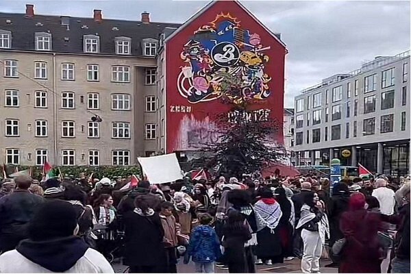ڈنمارک، عوام کا فلسطینیوں کے حق میں مظاہرہ