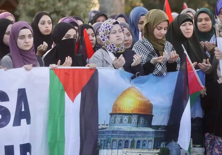 Türkiye'de Filistinlilere destek gösterisi
