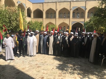 اجتماع حوزویان بوشهر در حمایت از جبهه مقاومت