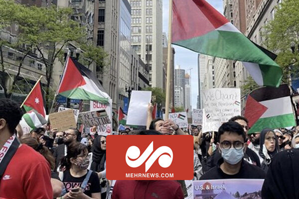 راهپیمایی حمایت از مردم فلسطین در ایالت لوئیزیانا آمریکا
