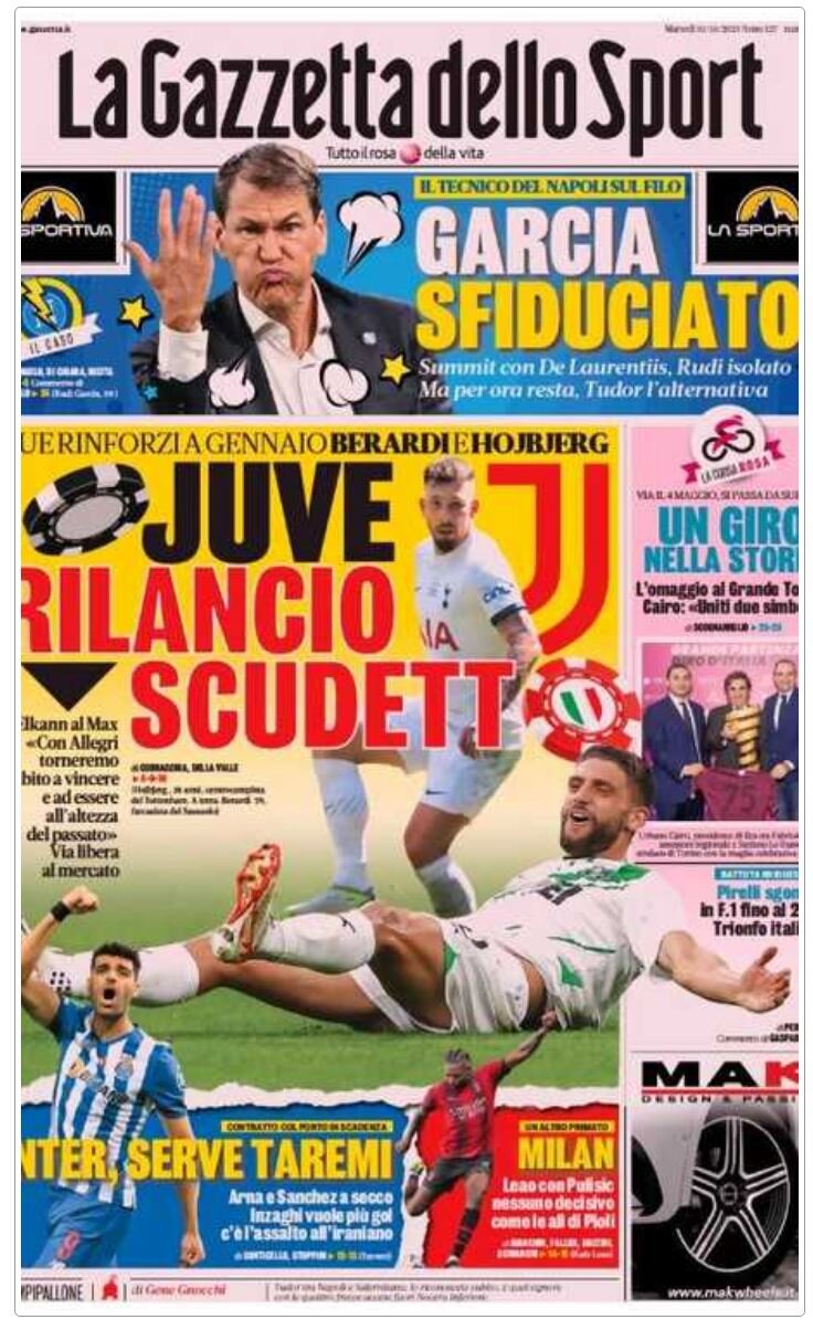 تصویر مهدی طارمی روی صفحه اول روزنامه ایتالیایی