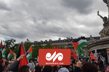 تصاویری از تظاهرات برای حمایت از فلسطین در فرانسه