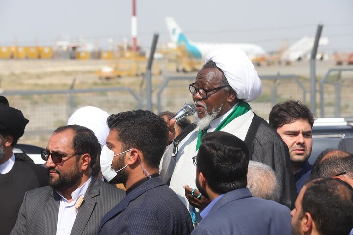 شیخ زکزاکی نے تہران میں استقبال کے لئے آنے والوں سے خطاب میں کیا کہا؟