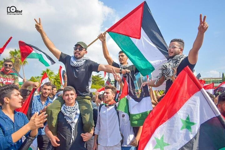 تظاهرات گسترده در دانشگاههای سوریه در حمایت از غزه و مقاومت