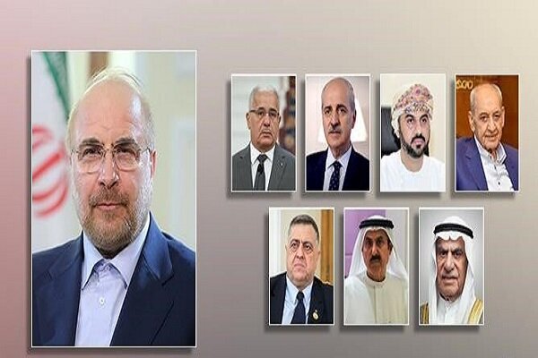 قاليباف يبحث مع رؤساء برلمانات 7 دول إسلامية اخر المستجدات في غزة