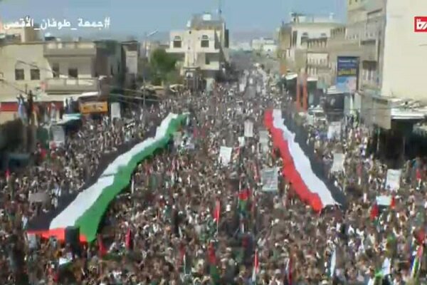راهپیمایی بزرگ در صعده یمن در حمایت از غزه+فیلم
