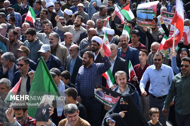 خروش مردم اراک در حمایت از فلسطین
