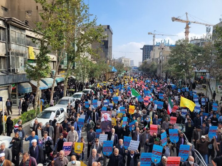 راهپیمایی مردم مشهد در حمایت از ملت فلسطین آغاز شد