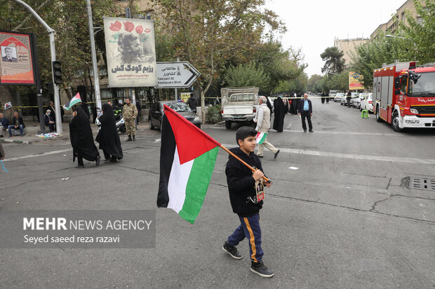 Pro-Palestine and anti Israeli atrocities rally in Tehran