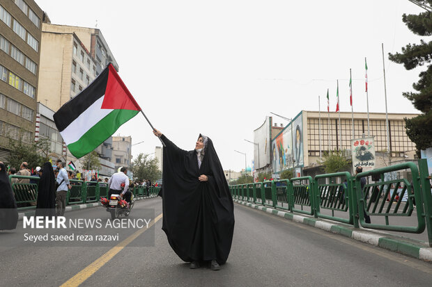 Pro-Palestine and anti Israeli atrocities rally in Tehran