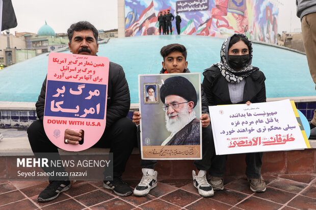 Pro-Palestine and anti Israeli atrocities rally in Tehran