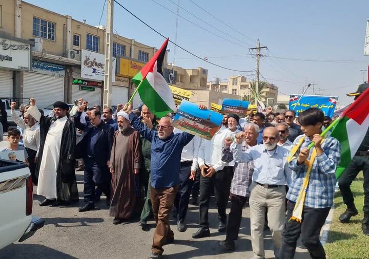 فریاد «مرگ بر اسرائیل» در گناوه طنین انداز شد