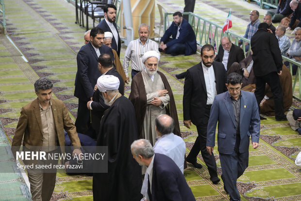 حجت الاسلام والمسلمین محسنی اژه‌ای رئیس قوه قضاییه در نماز جمعه تهران بیست و یکم مهر ماه ۱۴۰۲ حضور دارد