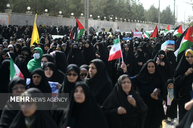 راهپیمایی مردم بیرجند در حمایت از فسلطین