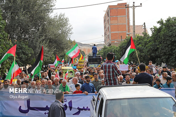 تظاهرات مردمی حمایت از مردم مظلوم فلسطسن و غزه در گرگان