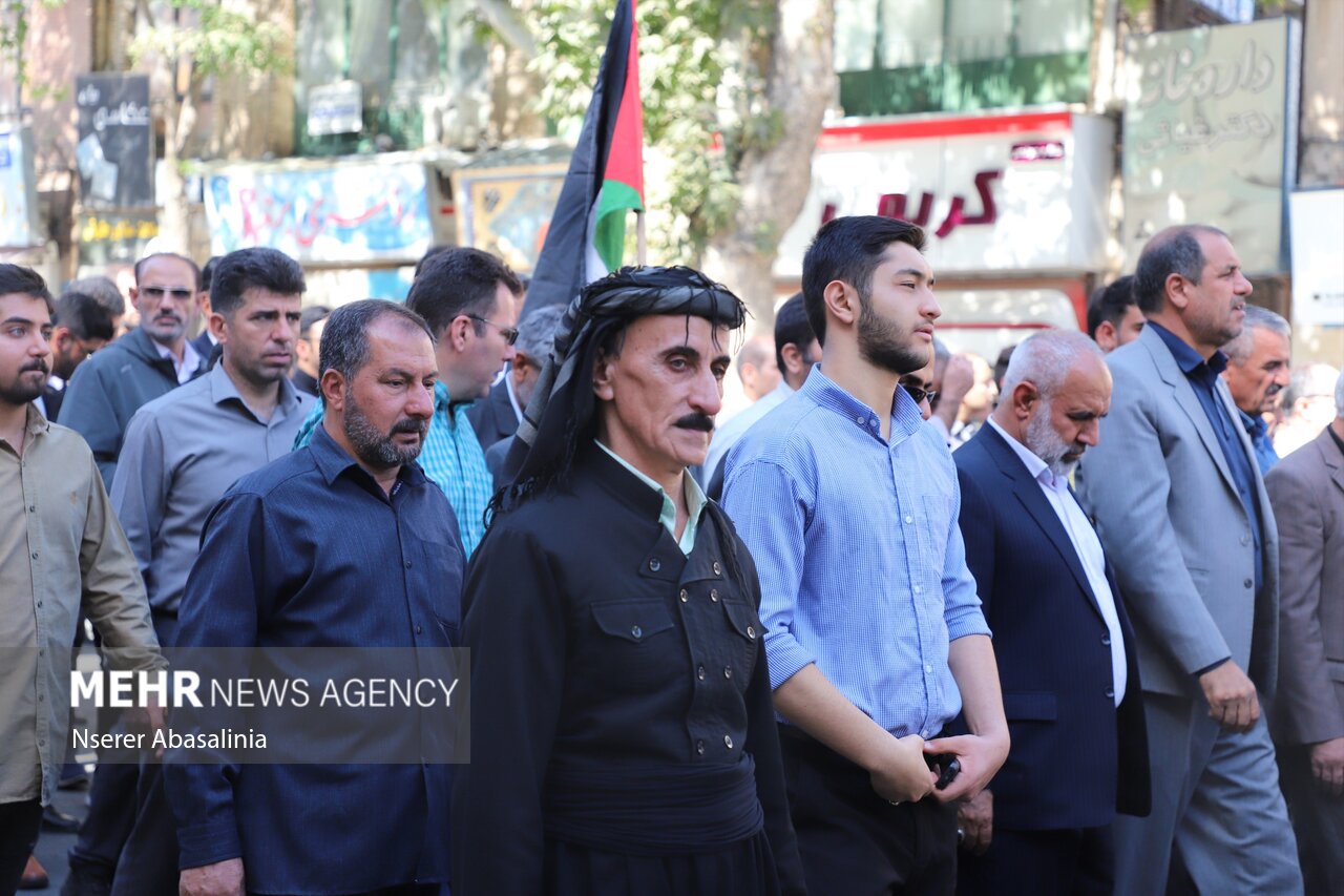 حمایت کردستانی‌ها از جوانان فلسطینی با فریاد «مرگ بر اسرائیل»