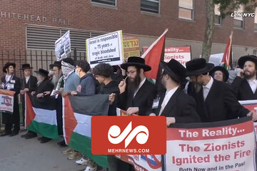 تصاویری از تجمع مسلمانان و یهودیان بروکلین در حمایت از غزه
