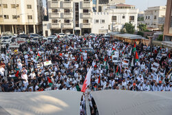 تحصن مردم بحرین در همبستگی با مردم غزه