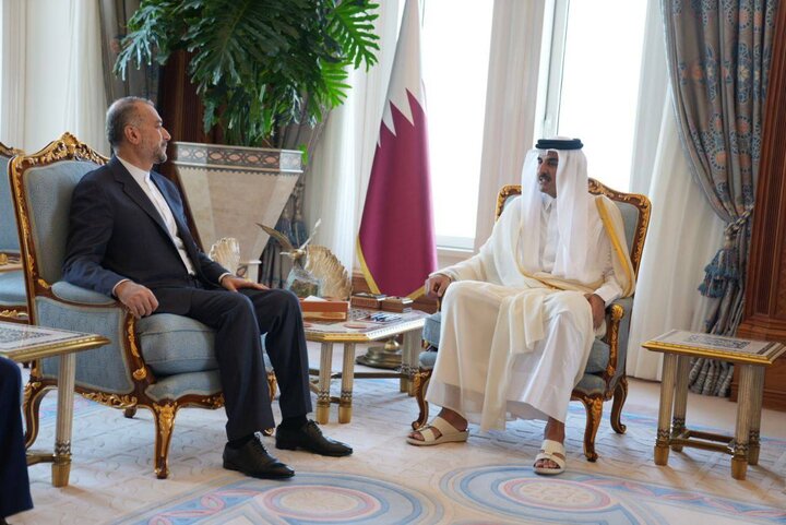 ایرانی وزیر خارجہ کی دوحہ میں امیر قطر سے ملاقات