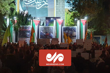 تصاویری از تجمع مردم تهران در محکومیت جنایت امشب رژیم صهیونیستی