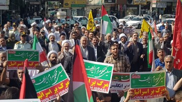 تجمع خودجوش مردمی بندرعباس در حمایت از مردم فلسطین