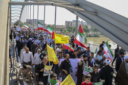 خوزستان همچنان صحنه اعتراض به جنایت رژیم اشغالگر قدس است